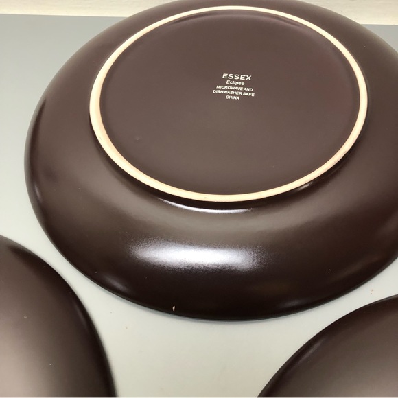 4 Essex Eclipse blue and brown 8.5 inch salad plates - Picture 5 of 6